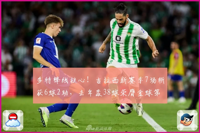 多特锋线核心!吉拉西新赛季7场斩获6球2助,去年轰38球荣膺金球第21位